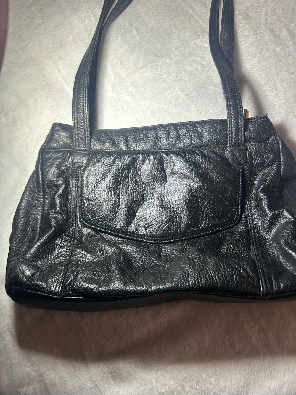 Stone Mountain Accessories Black Pebbled Leather Tote